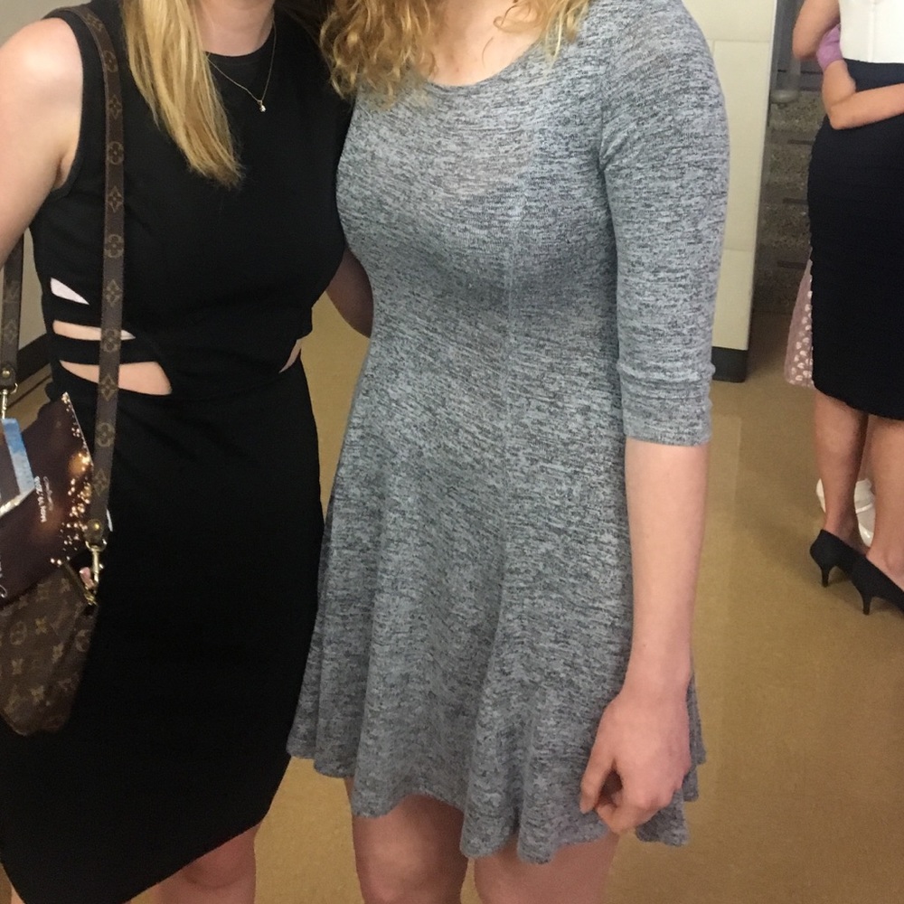 Grey Casual Fitted Dress